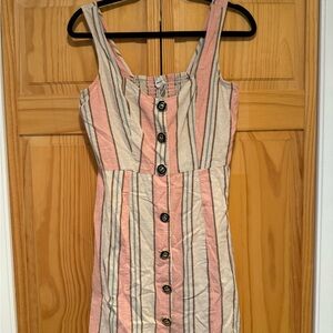 River Island Pink and Cream Striped Mini Dress